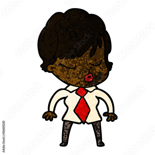 cartoon woman with eyes shut