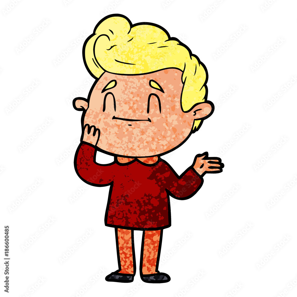 happy cartoon man