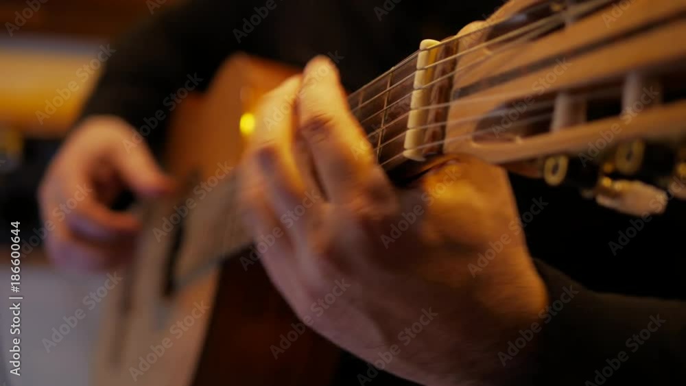 4k Guitarist plays interesting classic music by acoustic guitar at record studio 4k Guitarist plays interesting classic music by acoustic guitar at record studio