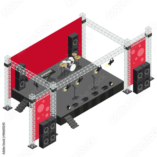 Concert Stage in Isometric Illustration