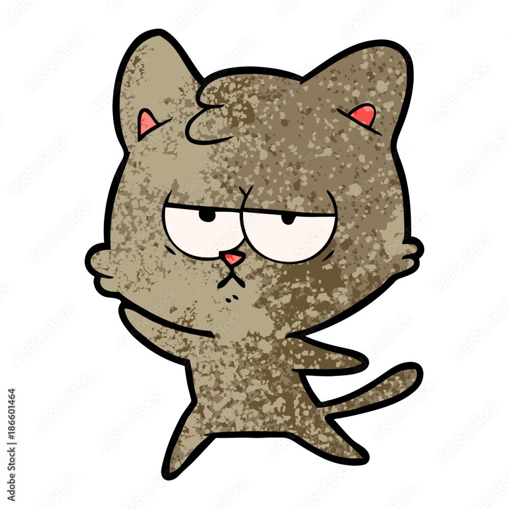 bored cartoon cat
