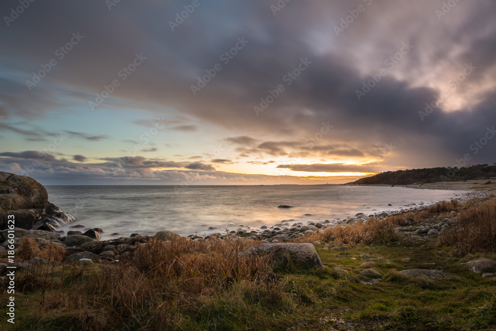 Sunset at Hove, Tromoy in Arendal, Norway. Raet National Park.