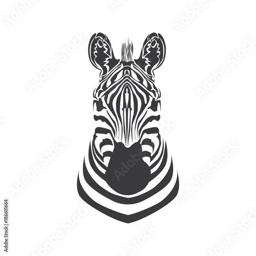 Head zebra logo or icon vector design