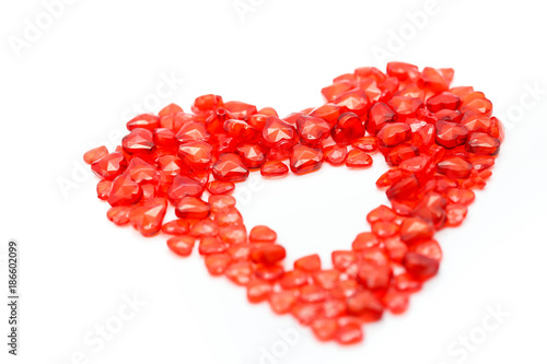 Lover romantic red hearts on a white background, love, concept, space for text