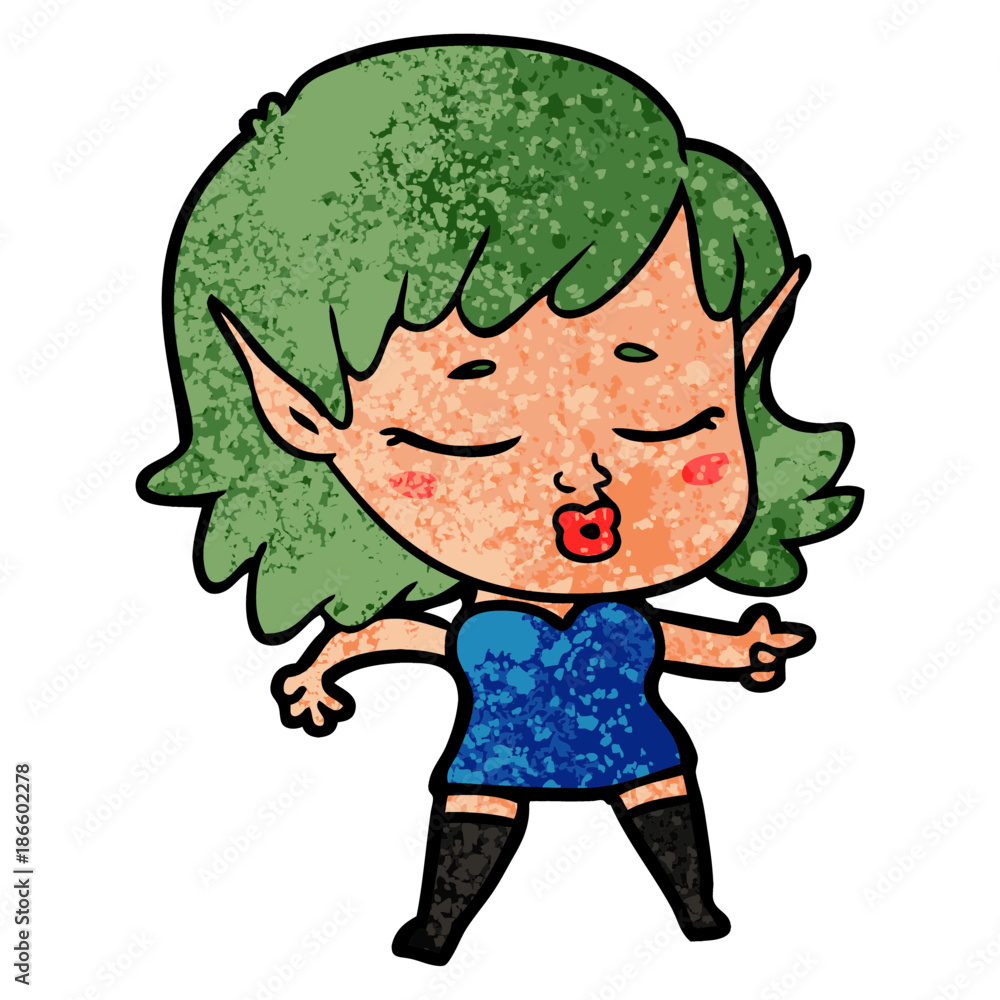 pretty cartoon elf girl pretty cartoon elf girl