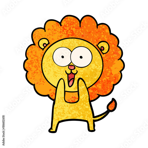 happy cartoon lion