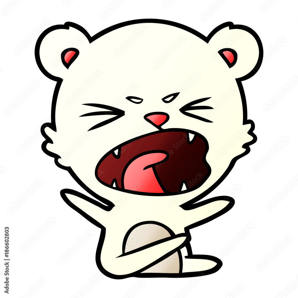 Obraz premium angry polar bear cartoon