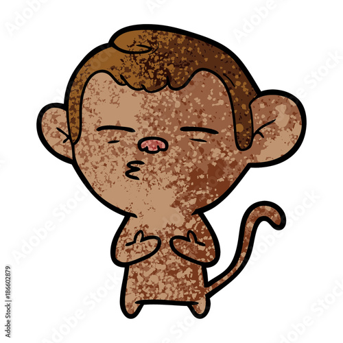cartoon suspicious monkey