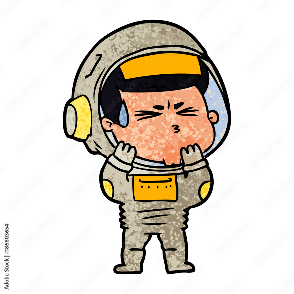 cartoon stressed astronaut cartoon stressed astronaut