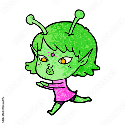 pretty cartoon alien girl