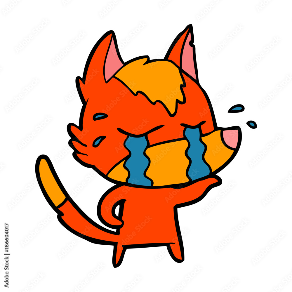 sad little fox cartoon character sad little fox cartoon character