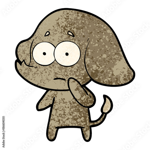 cartoon unsure elephant