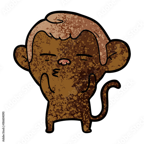 cartoon suspicious monkey