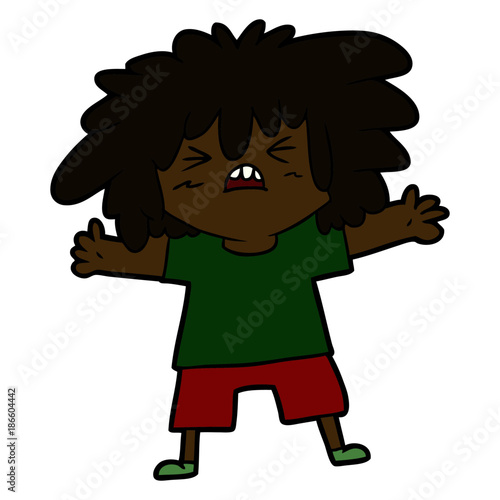 cartoon angry kid