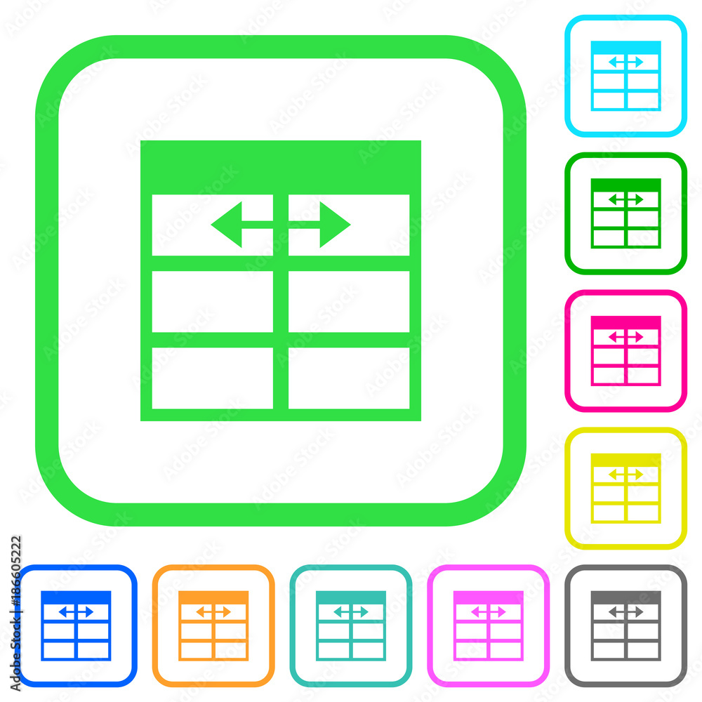 Spreadsheet adjust table column width vivid colored flat icons Spreadsheet adjust table column width vivid colored flat icons