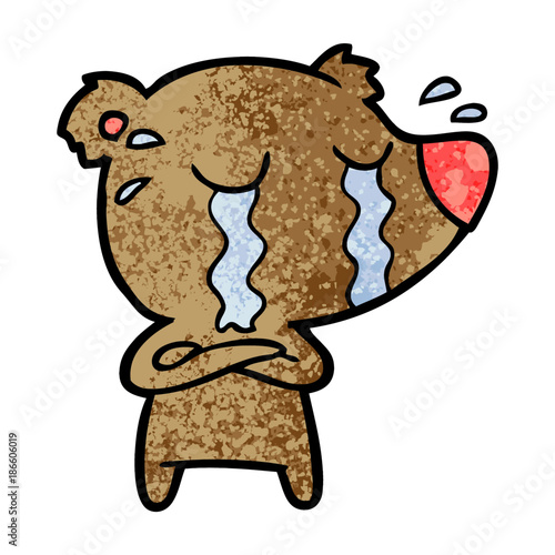 cartoon crying bear