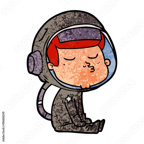 cartoon confident astronaut