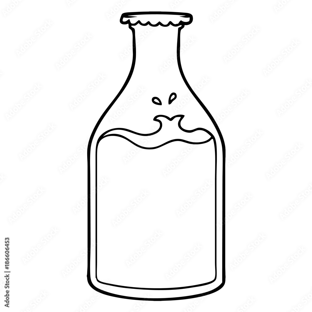 cartoon milk bottle Stock Vector | Adobe Stock