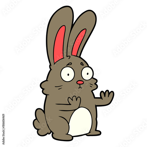 cartoon scared rabbit