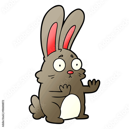 cartoon scared rabbit © lineartestpilot
