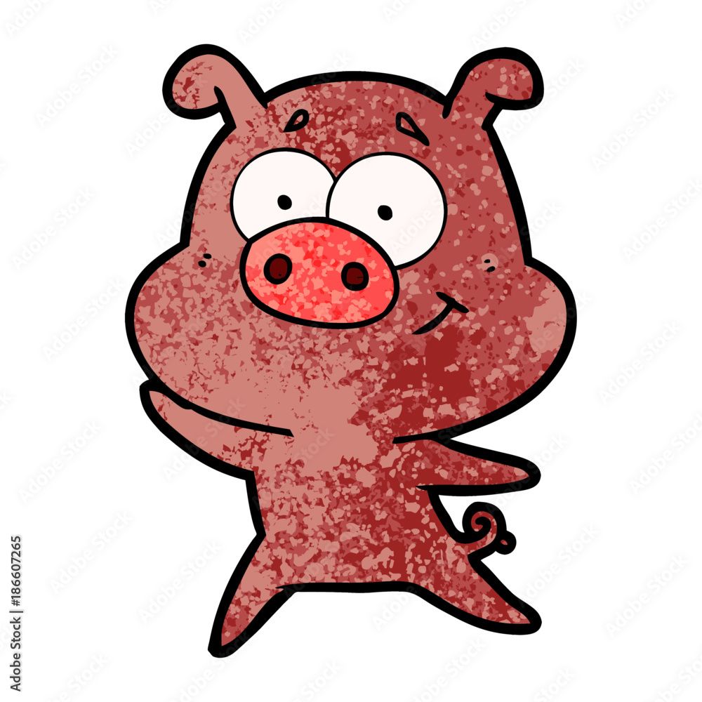 Fototapeta premium happy cartoon pig