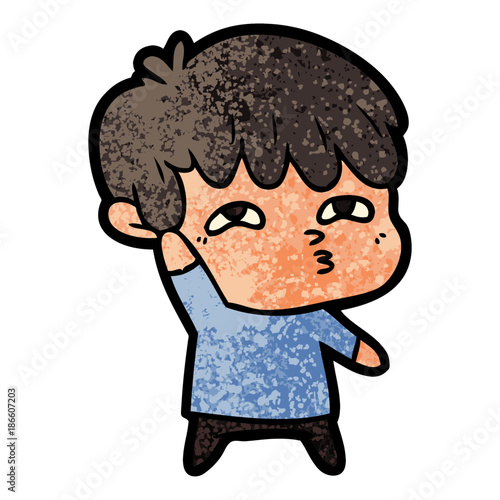 cartoon curious man