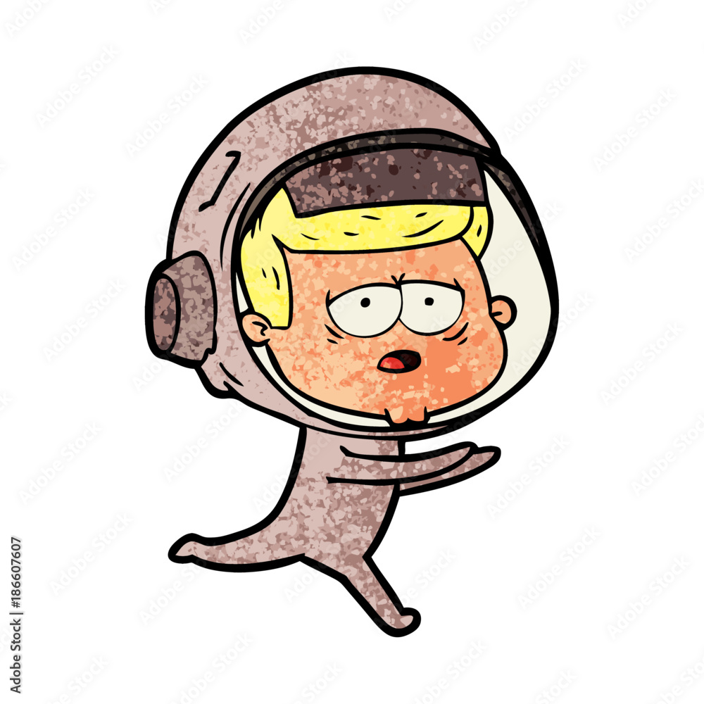 Fototapeta premium cartoon tired astronaut