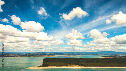 The view from the hike up Mount Maunganui , in Tauranga, in the Bay of plenty region, New Zealand