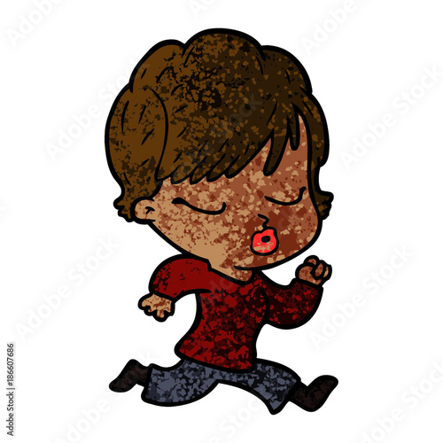 cartoon woman with eyes shut