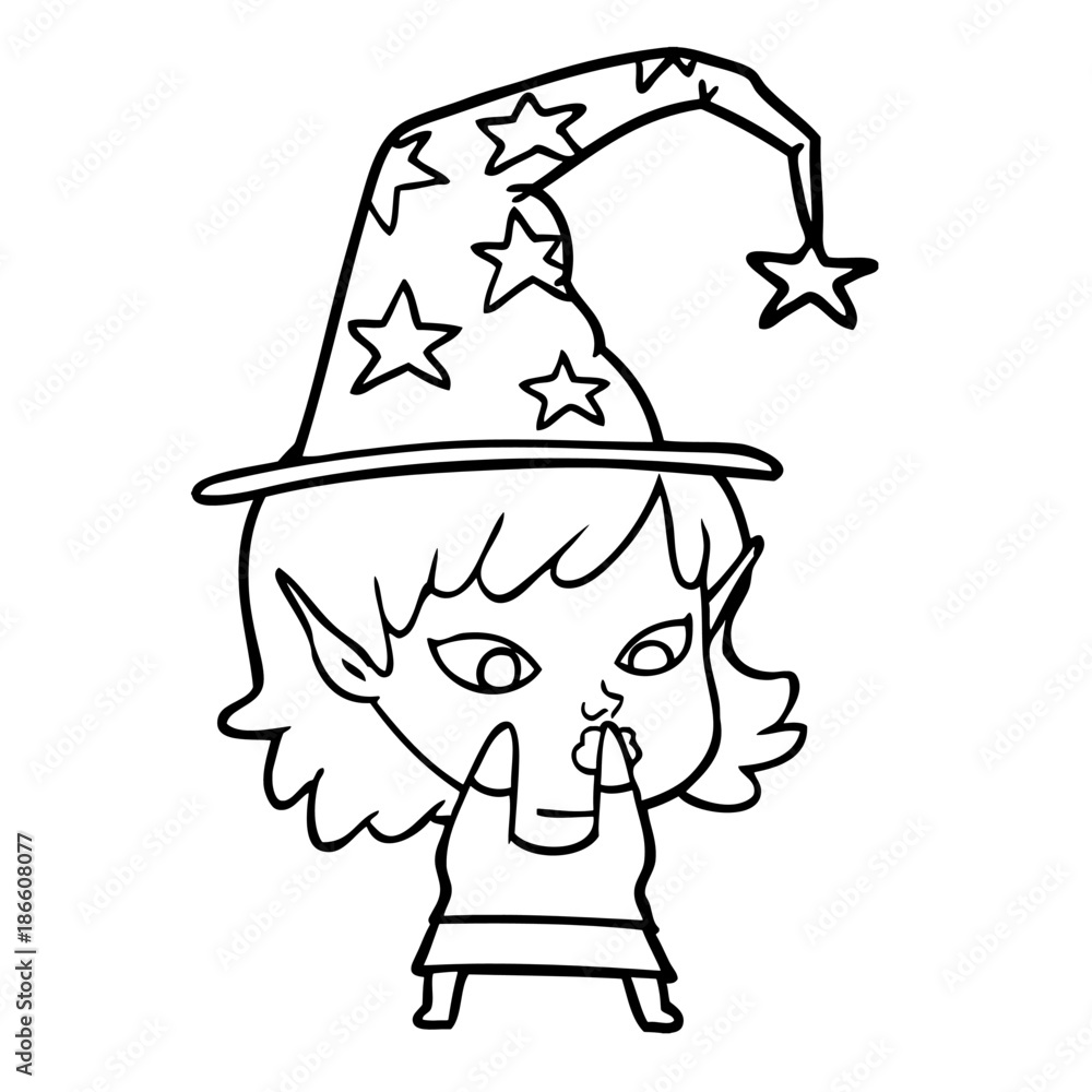 Naklejka premium pretty cartoon witch girl