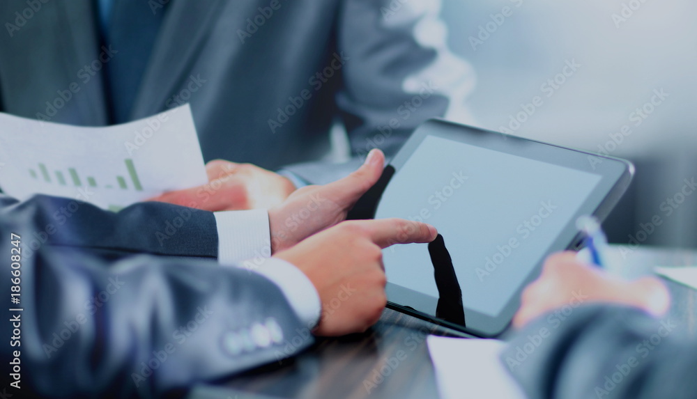man holding digital tablet man holding digital tablet