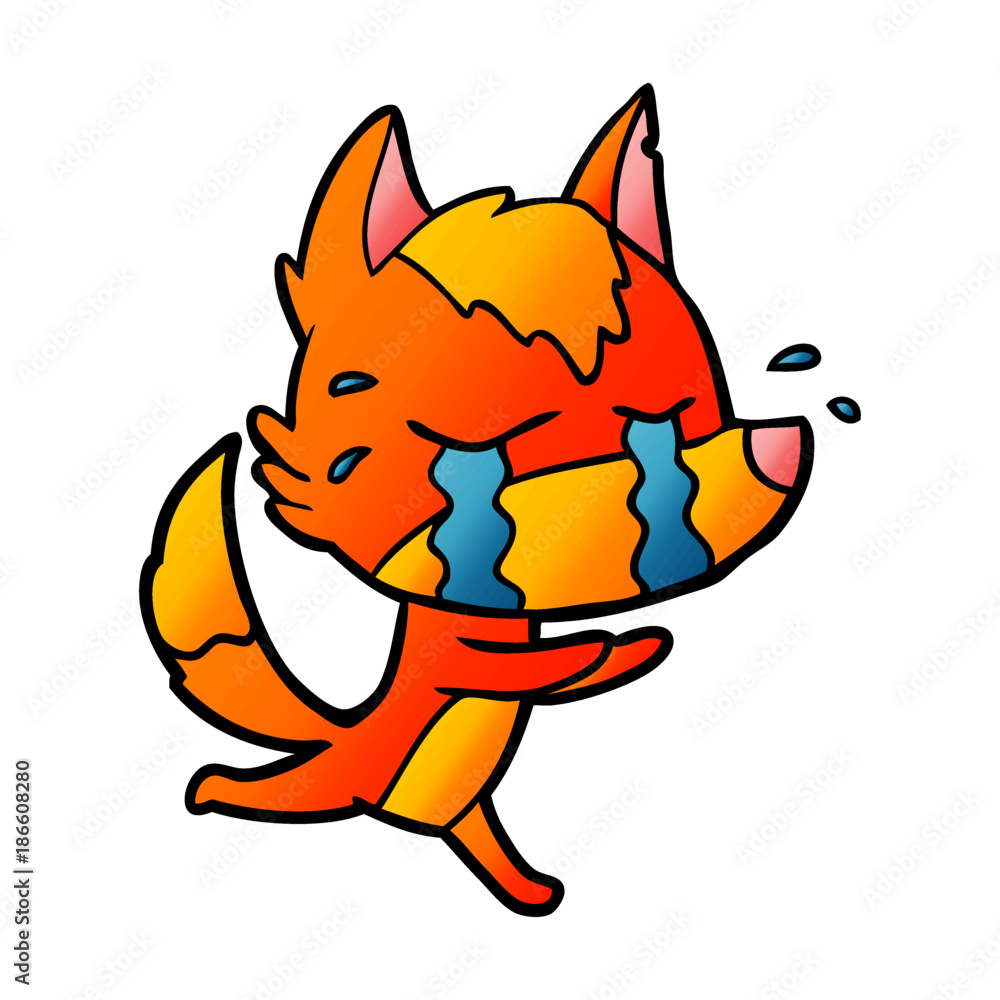 sad little fox cartoon character sad little fox cartoon character