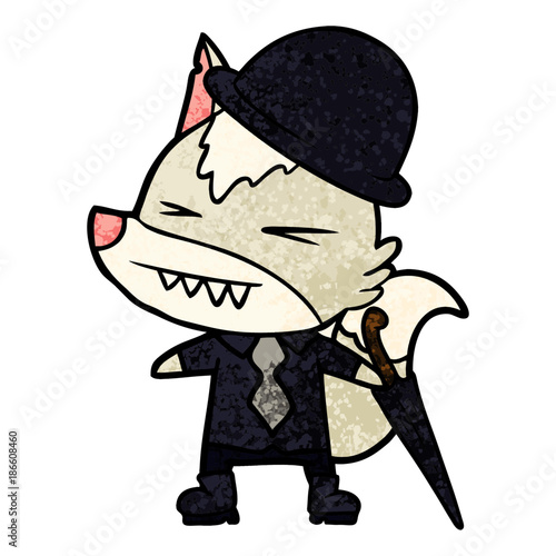angry wolf boss cartoon