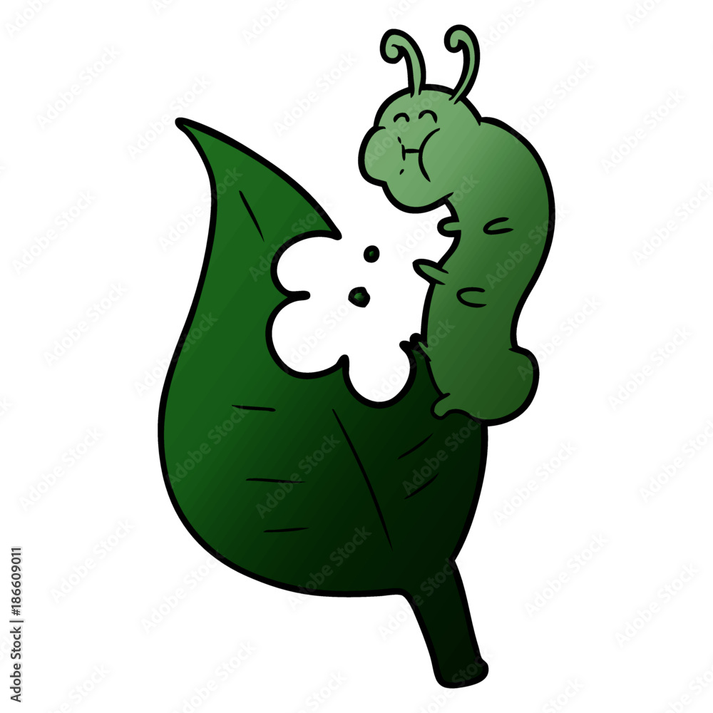 cartoon caterpillar munching leaf cartoon caterpillar munching leaf