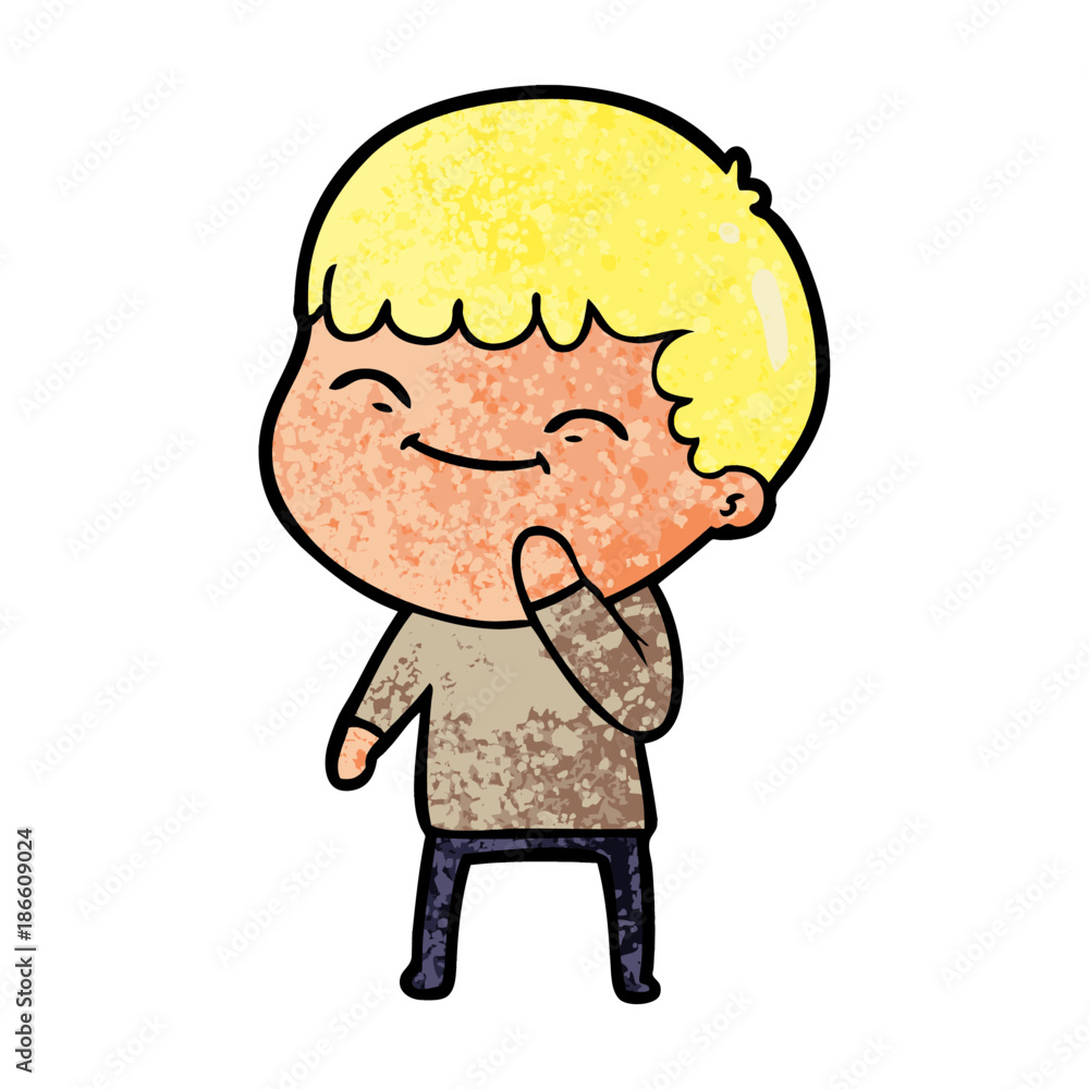 Fototapeta premium cartoon happy boy