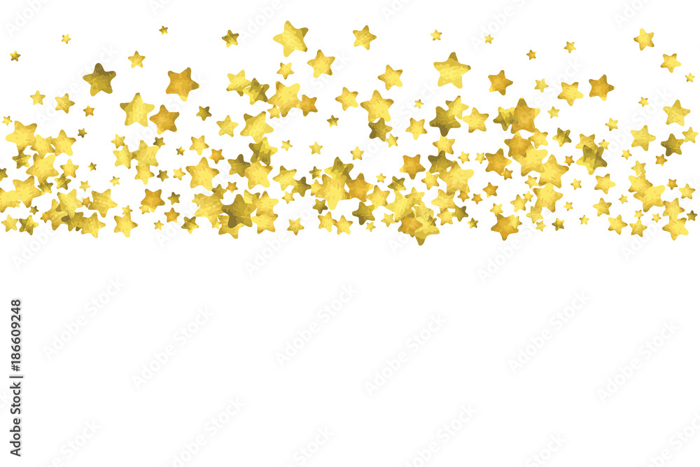 Star confetti. Gold random confetti background Star confetti. Gold random confetti background