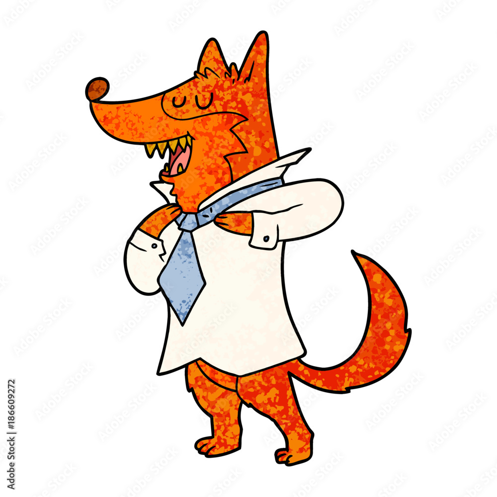 Obraz office worker fox cartoon character