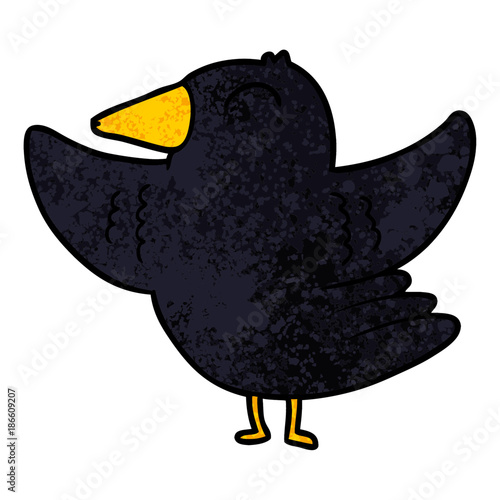 cartoon bird spreading wings