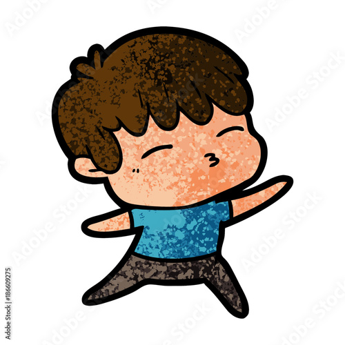 cartoon curious boy