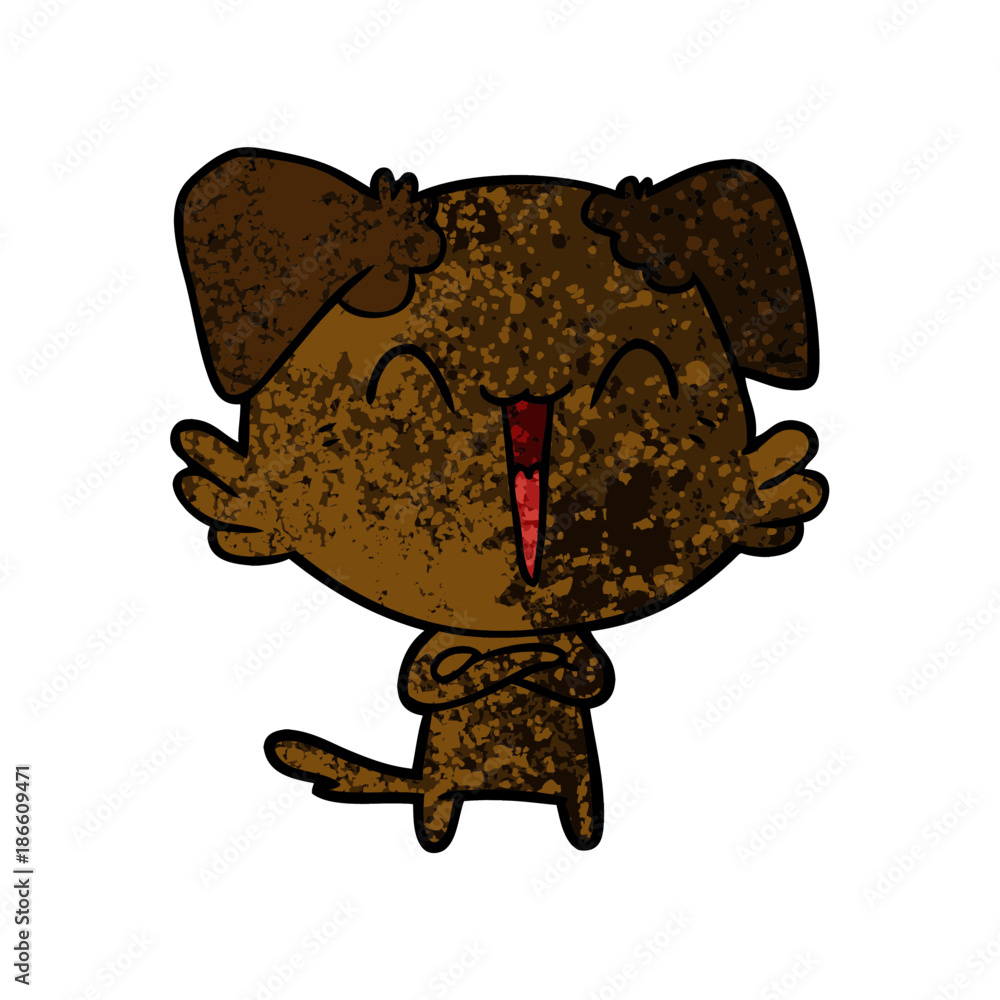 happy little dog cartoon