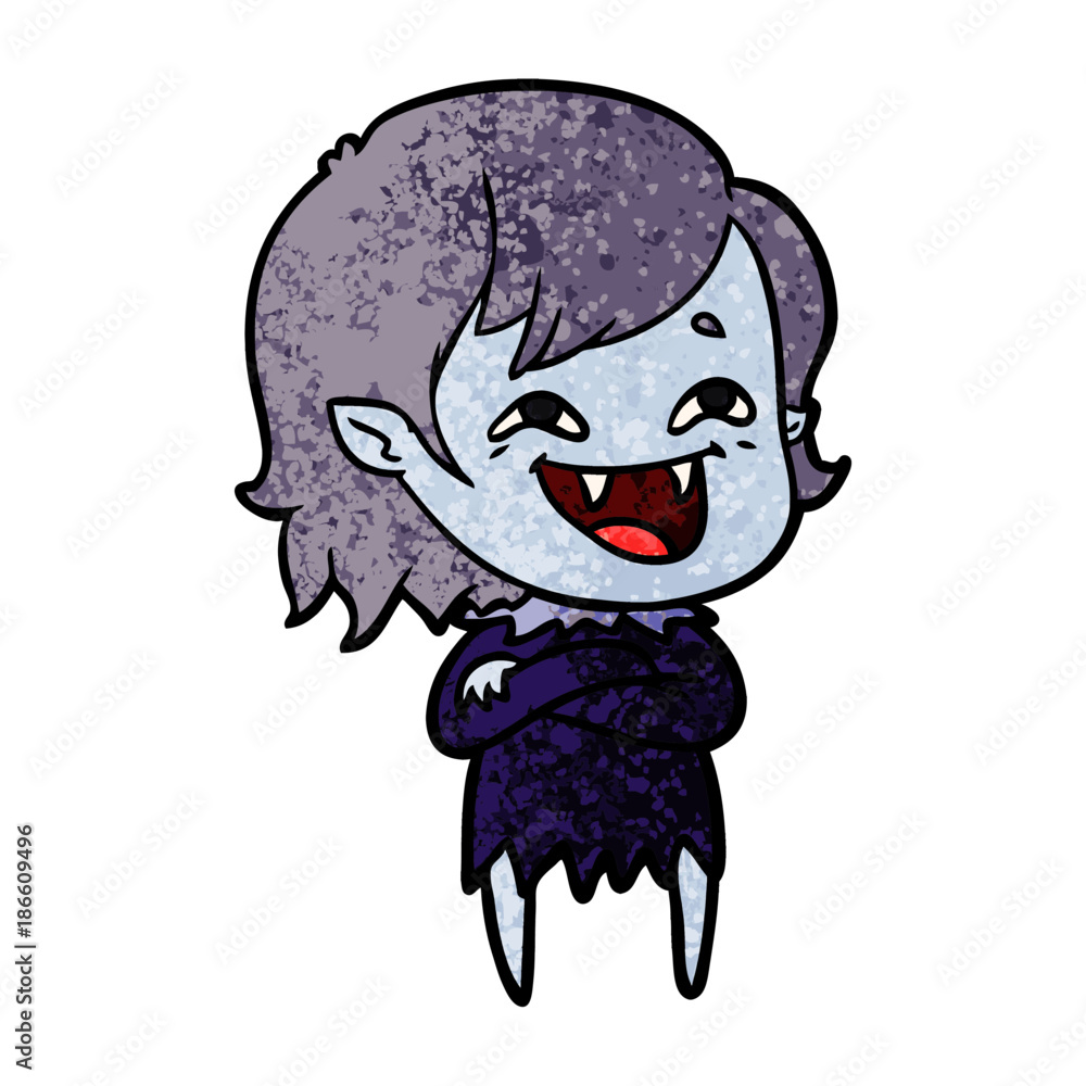 cartoon laughing vampire girl