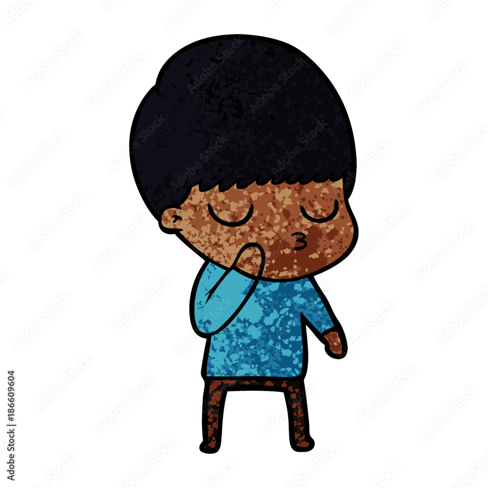 Obraz premium cartoon calm boy