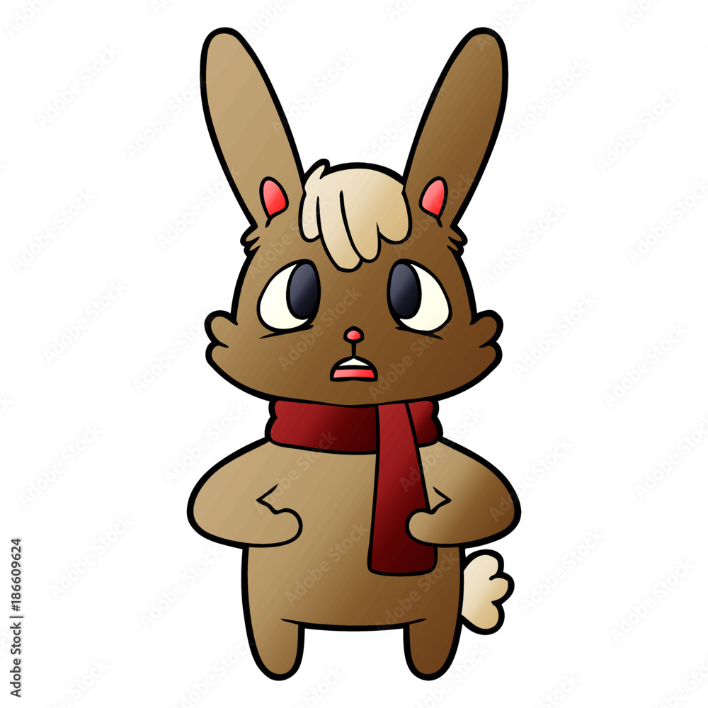 Obraz premium worried cartoon rabbit