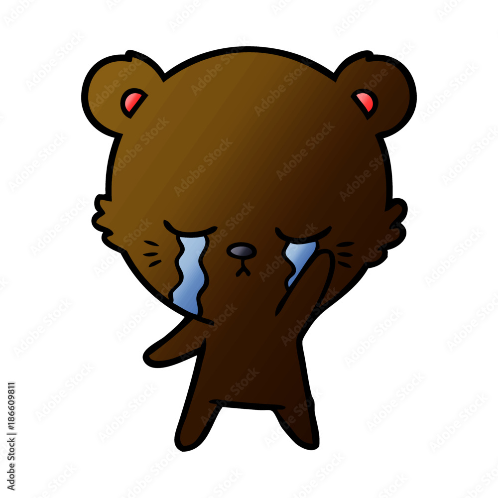 Fototapeta premium crying bear cartoon character