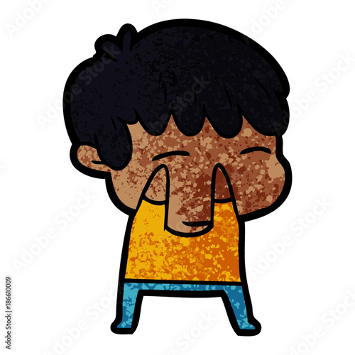 cartoon curious boy