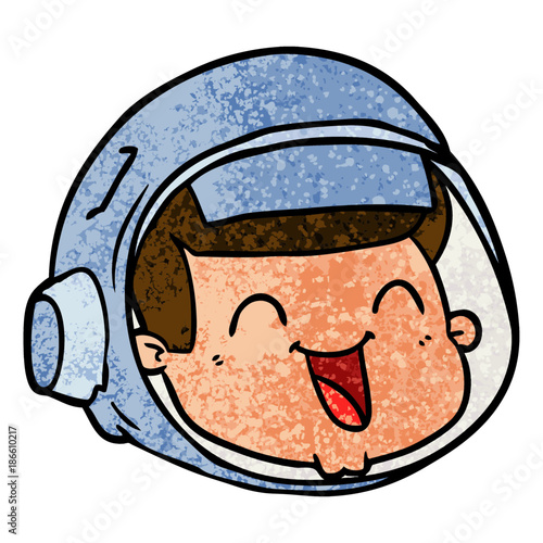 cartoon happy astronaut face