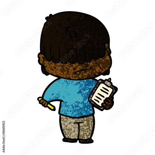 cartoon boy with untidy hair