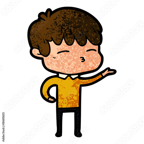 cartoon curious boy
