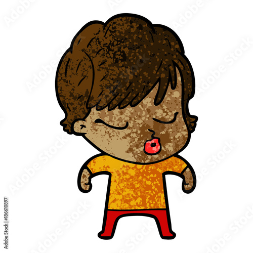 cartoon woman with eyes shut