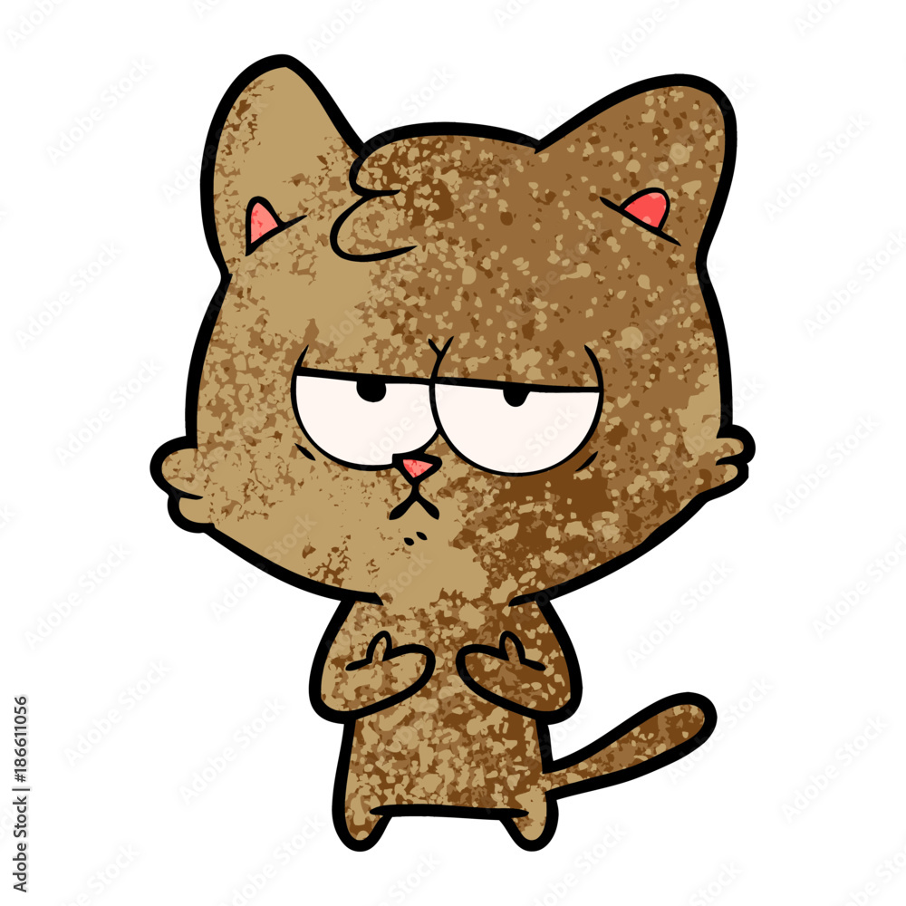 bored cartoon cat